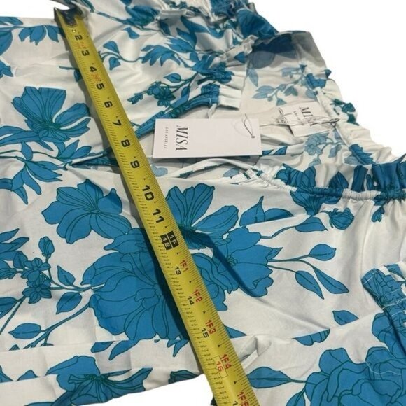 NEW MISA Suparna Top in Turquoise Summer Floral Print Feminine Cottagecore XXS - Picture 7 of 8